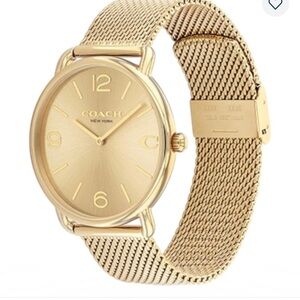 Coach Gold-Tone Mesh Band Watch